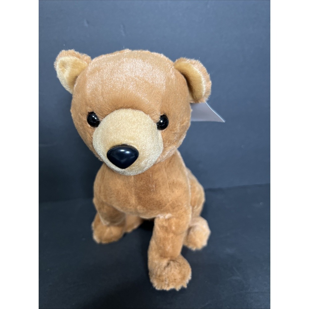 Goffa Stuffed Animal Plush Bear black Eyes Brown & Tan  '10' Sample